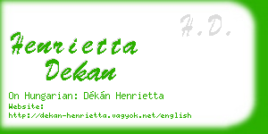 henrietta dekan business card